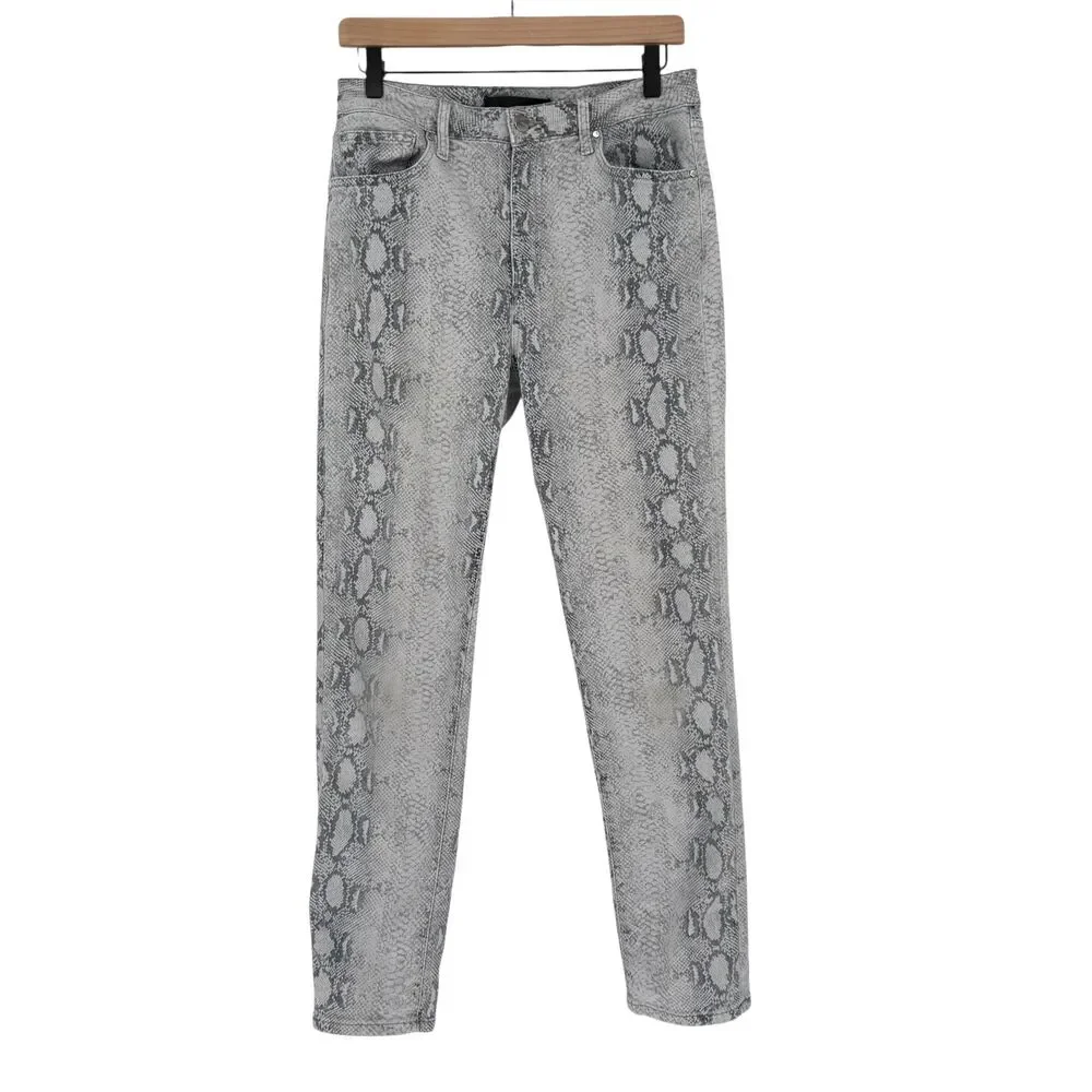 Joe’s Jeans Luna 29 High Rise Cigarette Ankle Snake Print Gray Stretch Trendy
